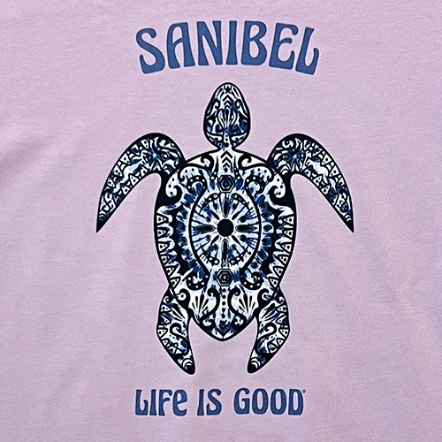 Life is Good Women's Crusher Tee - Sanibel Tie Dye Turtle