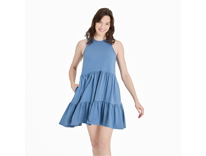 Life is Good - Womens Solid Tiered Tank Dress