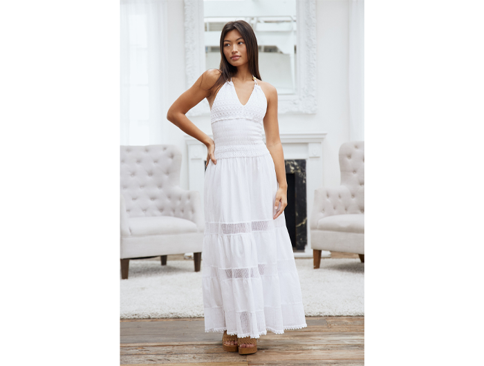 Blanco by Nature Women's Carolina Halter Top Maxi Dress S / White Blanco by Nature Women's Carolina Halter Top Maxi Dress S / White