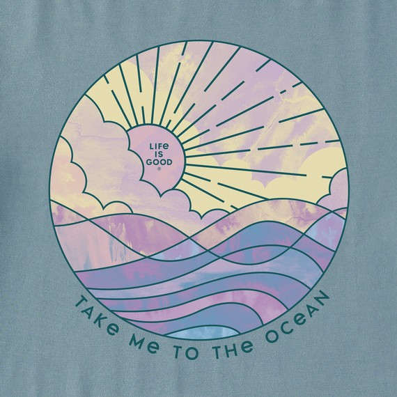 Life is Good Women's Crusher Tee - Take Me to the Ocean Watercolor