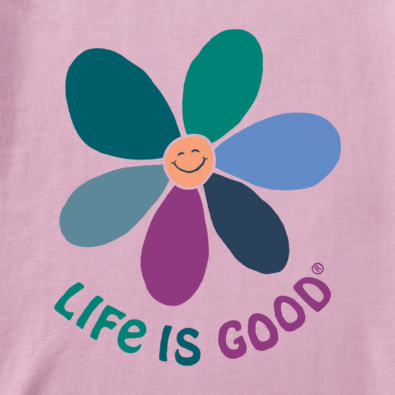 Life is Good Kids' Simply True Fleece Crew - Happy Daisy