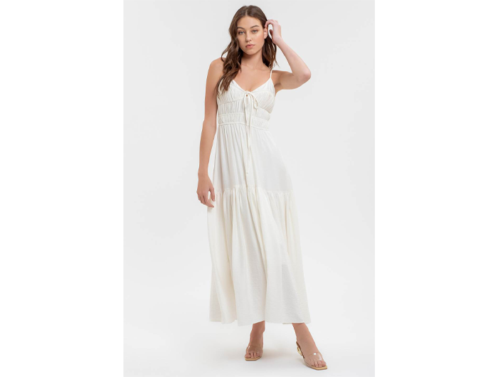 パーティードレス Bayou Shirred Long Dress gzz96506_white_xl?w=537&qlt=