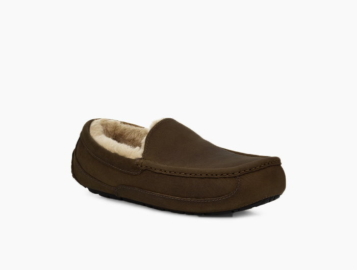 Mens leather 2025 ugg slippers