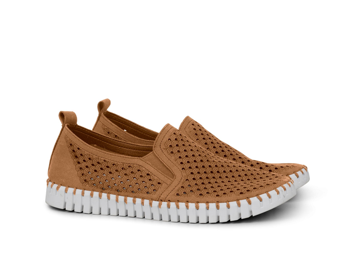 Ilse Jacobsen Mens Tulip‎ Shoes 44 Brown Cashew Perforated Slip On Comfort Men main image 3