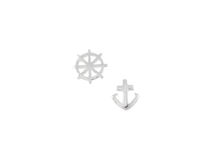 Tomas Wheel & Anchor Post Earring