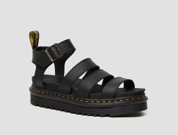 Dr.Martens サンダル　Blaire Hydro Black Dr. Martens Women's Blaire Hydro Leather Gladiator Sandals - FINAL SAL
