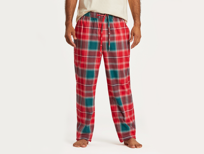 Life is Good Men's Classic Sleep Pant - Holiday Red Plaid