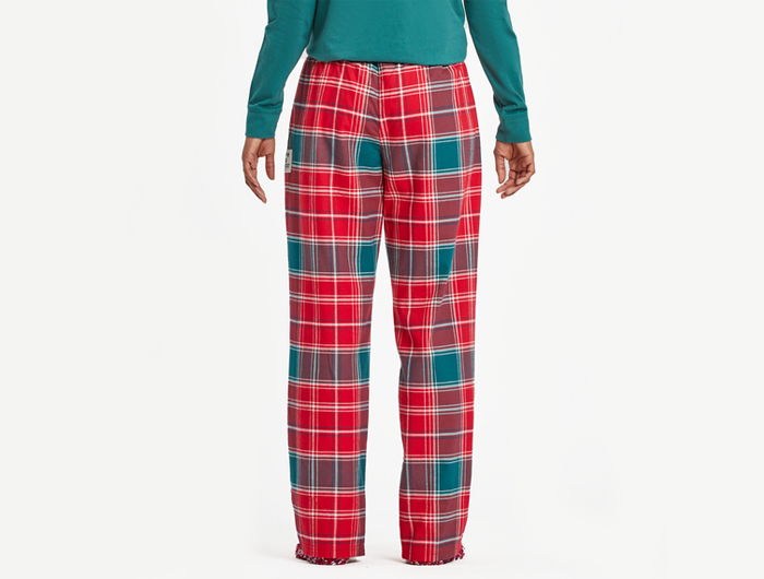 Life is Good Women's Classic Sleep Pant - Holiday Red Plaid