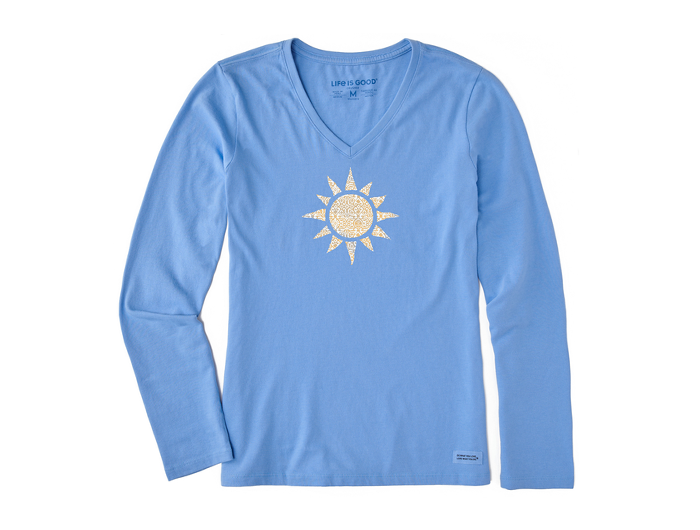 (取寄) ライフイズグッド レディ セット グロウ ロング スリーブ ヴィー Life is Good Ready Set Glow Long Sleeve Crusher? Vee Darkest Blue Life is Good Ready Set Glow Long Sleeve Crusher™ Vee Darkest