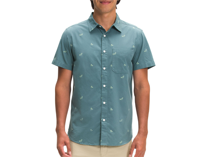 The North Face Men s Short Sleeve Baytrail Jacquard Shirt Small Blue