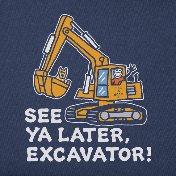 Life is Good Kids' Crusher Tee - Jake and Rocket Excavator