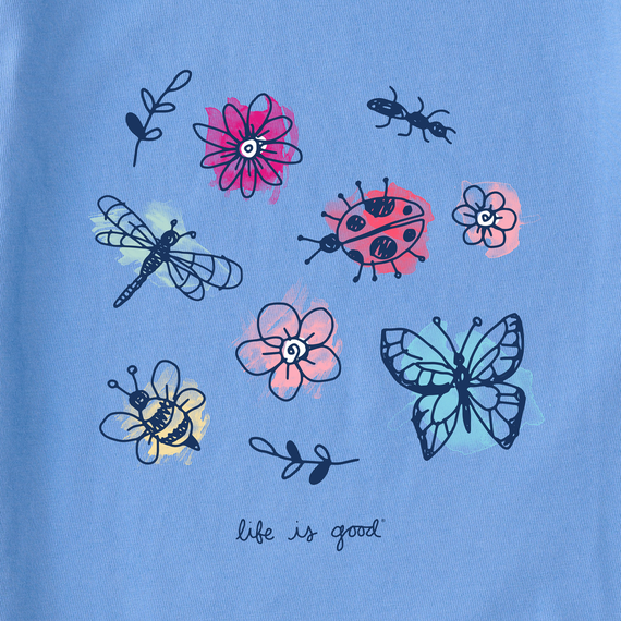 Life is Good Kids' Crusher Tee - Watercolor Doodle Bug