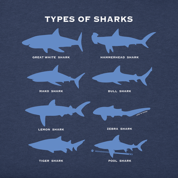 Life is Good Kids' Crusher Tee - Shark Diagram