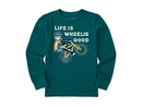 Life is Good Kid's Long Sleeve Crusher Tee - Jake Wheelie Good