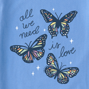 Life is Good Kid's Long Sleeve Crusher Tee - All We Need Is Love Butterflies