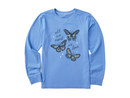 Life is Good Kid's Long Sleeve Crusher Tee - All We Need Is Love Butterflies