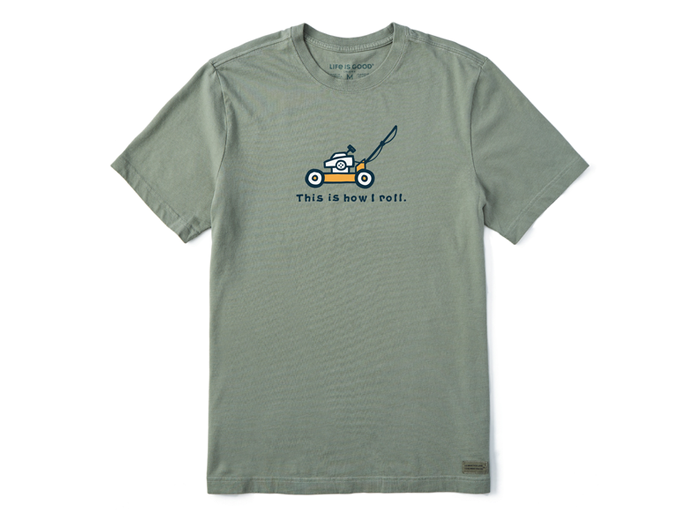 Life is Good Men's Crusher Tee - How I Roll Lawnmower