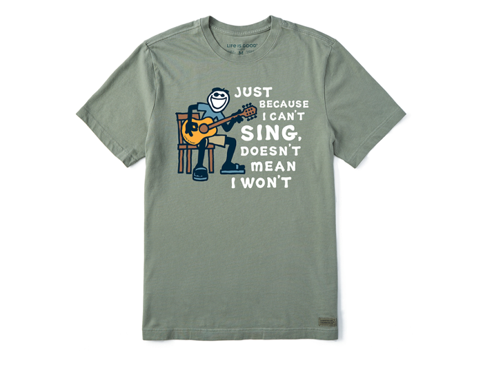 Life is Good Men's Crusher Lite Tee - Jake Can't Sing Guitar