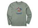 Life is Good Men's Long Sleeve Crusher Tee - Old Fashioned Christmas Cardinal