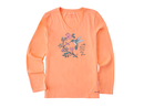 Life is Good Women's Long Sleeve Crusher Vee - Hummingbird Brave Wings