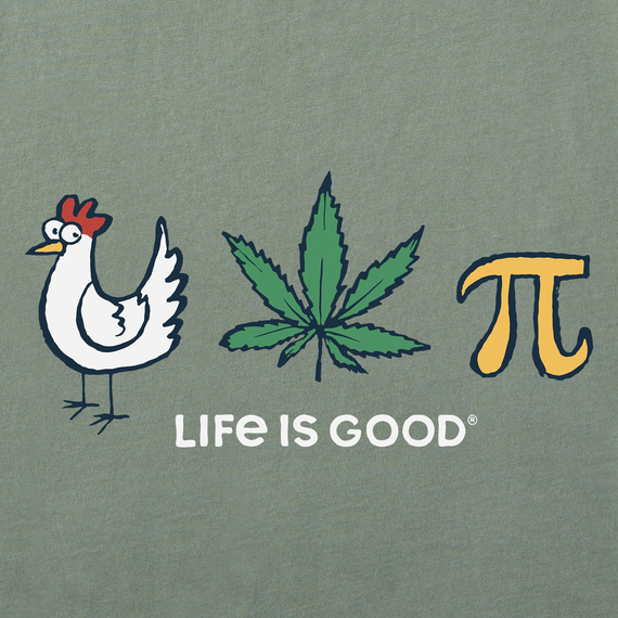 Life is Good Men's Crusher Tee - Chicken Pot Pi Icons