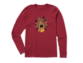 Life is Good Women's Long Sleeve Crusher Tee - Fall Pumpkin Flowers