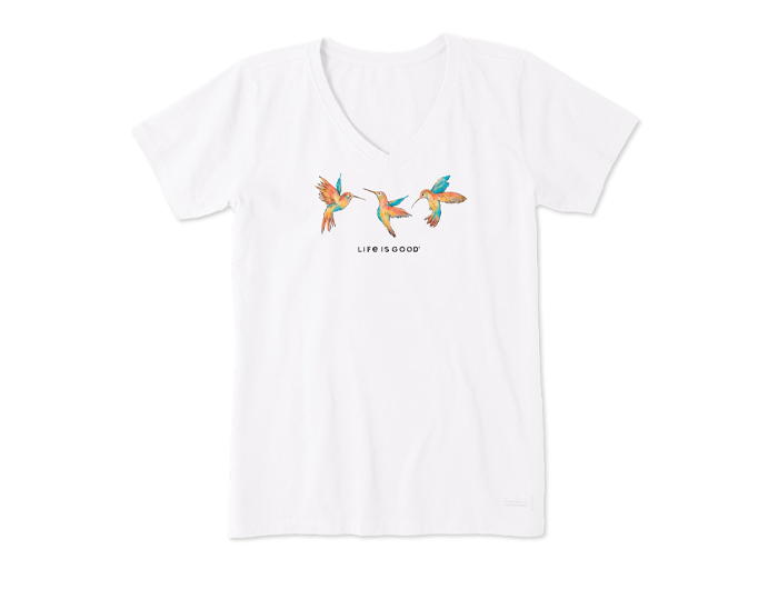 Life Is Good Women's Crusher Lite Vee - Three Fall Hummingbirds