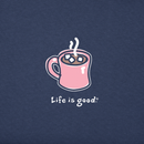 Life is Good Women's Long Sleeve Crusher Vee - Hot Cocoa Mug