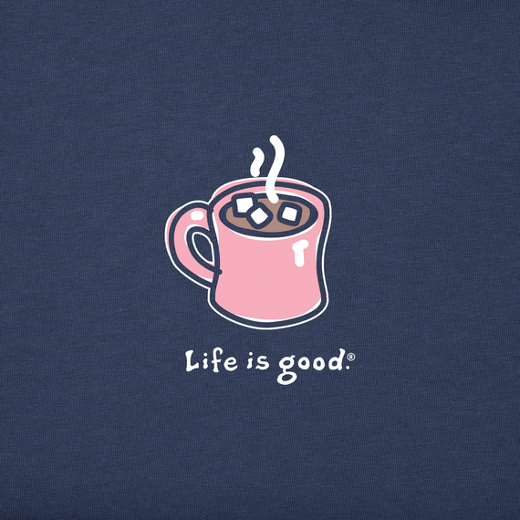 Life is Good Women's Long Sleeve Crusher Vee - Hot Cocoa Mug