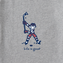 Life is Good Men's Long Sleeve Crusher Tee - Jake Hockey Swing