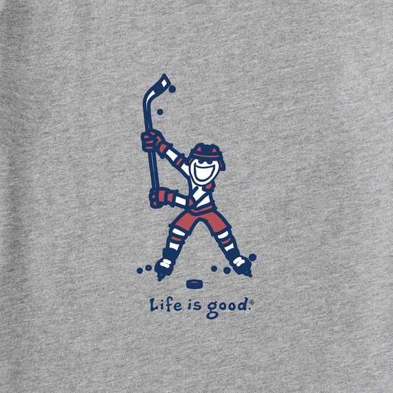 Life is Good Men's Long Sleeve Crusher Tee - Jake Hockey Swing