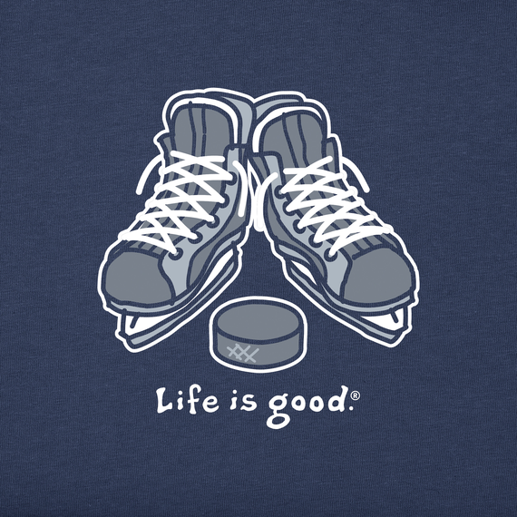 Life is Good Men's Long Sleeve Crusher Tee - Skates and Puck