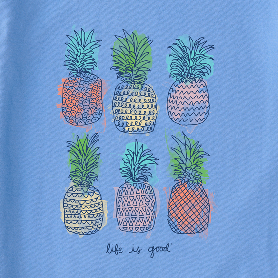 Life is Good Women's Crusher Lite Tee - Watercolor Pineapples