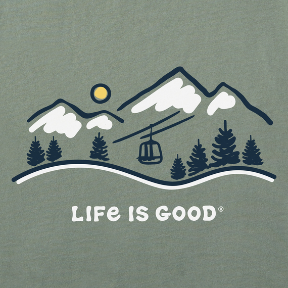 Life is Good Men's Long Sleeve Crusher Tee - Ski Lift Vista