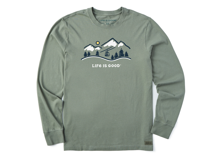 Life is Good Men's Long Sleeve Crusher Tee - Ski Lift Vista