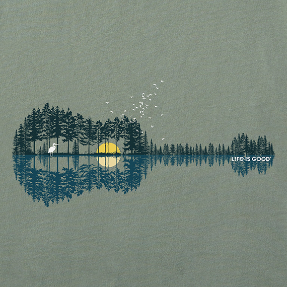 Life is Good Men's Crusher Lite Tee - Pine Guitarscape
