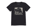 Life is Good Women's Crusher Lite Tee - Black Snack Dog