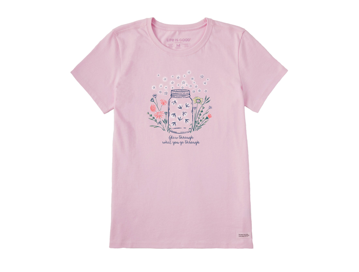 Life is Good Women's Crusher Tee - Fireflies Flower Jar