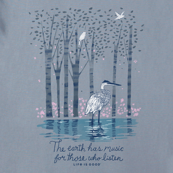 Life is Good Women's Crusher Tee - Earth Has Music Heron