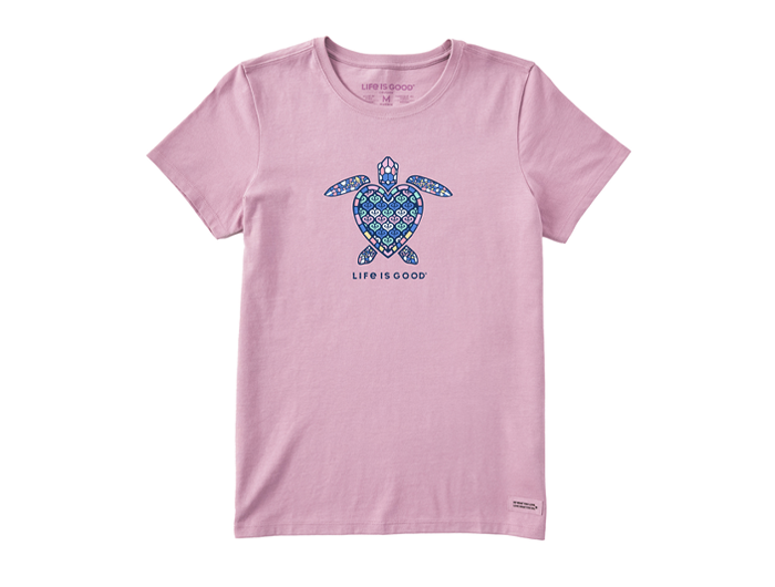 Life is Good Women's Crusher Tee - Mandala Heart Turtle