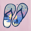 Life is Good Women's Crusher Tee - Flip Flops Tropical Sunset