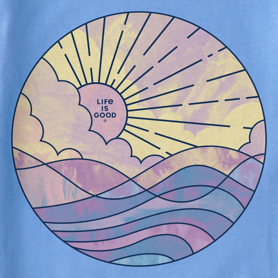 Life is Good Women's Crusher Tee - Ocean Watercolor