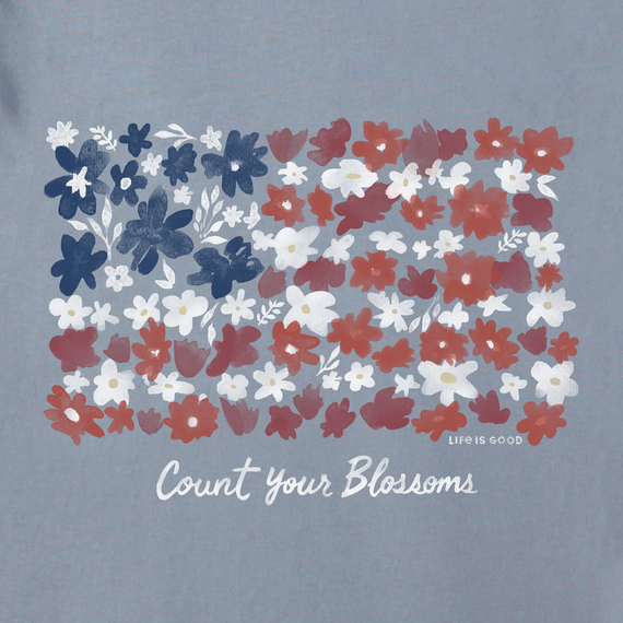 Life is Good Women's Crusher Tee - Count Your Blossoms USA Flag