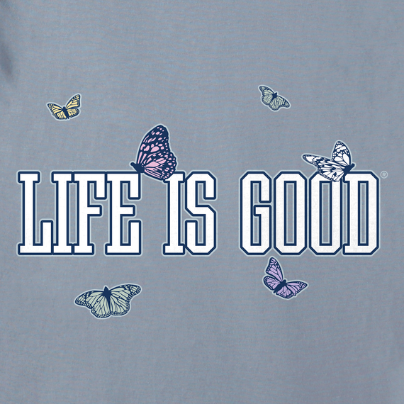 Life is Good Women's Crusher Tee - LIG Monarch Butterflies