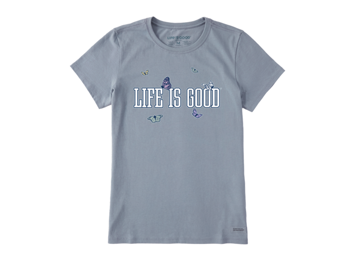 Life is Good Women's Crusher Tee - LIG Monarch Butterflies