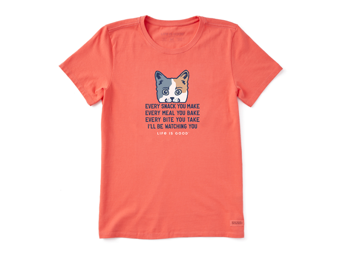 Life is Good Women's Crusher Tee - I'll Be Watching You Cat