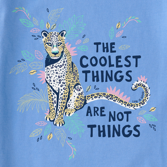 Life is Good Women's Crusher Tee - The Coolest Things Are Not Things Leopard