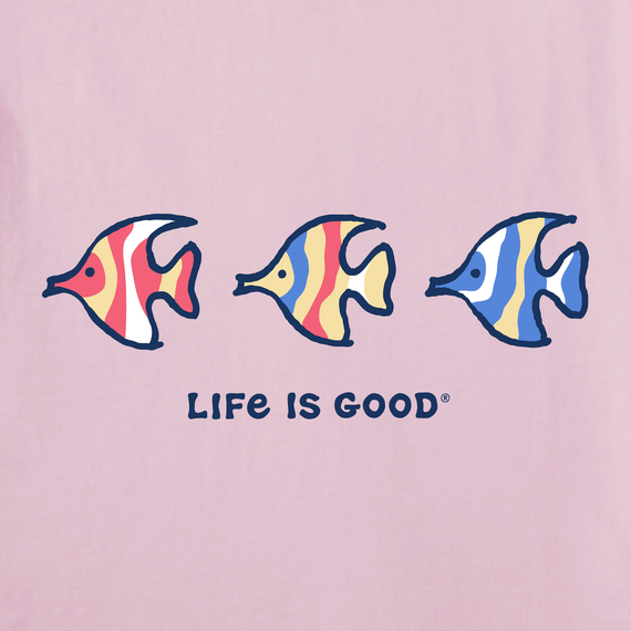 Life is Good Women's Crusher Vee - Three Colorful Fish