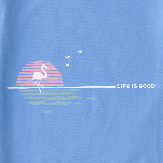 Life is Good Women's Crusher Vee - Linear Flamingo Vista