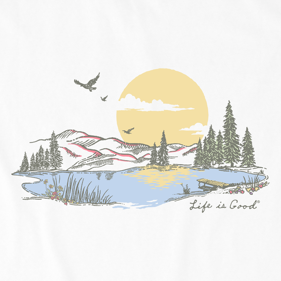 Life is Good Women's Crusher Vee - Fineline Peaceful Lake